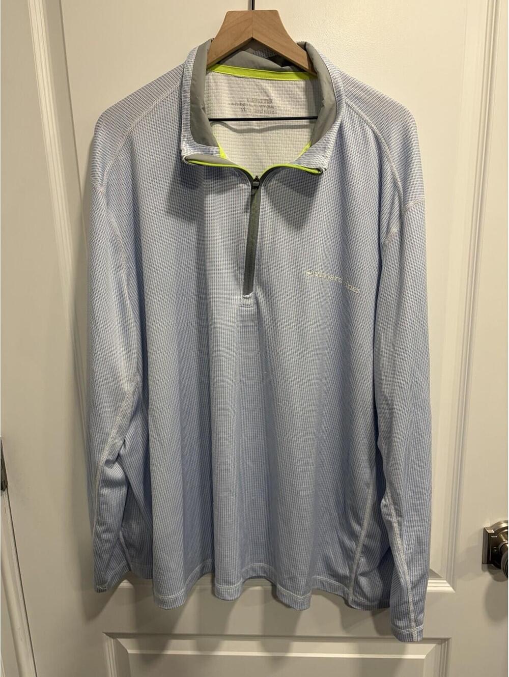 Vineyard Vines Sankaty Men’s 1/4 Zip Pullover 3XB XXXL Big Blue White Check